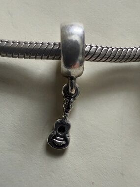 Authentic Pandora Guitar Dangle Charm Silver retired